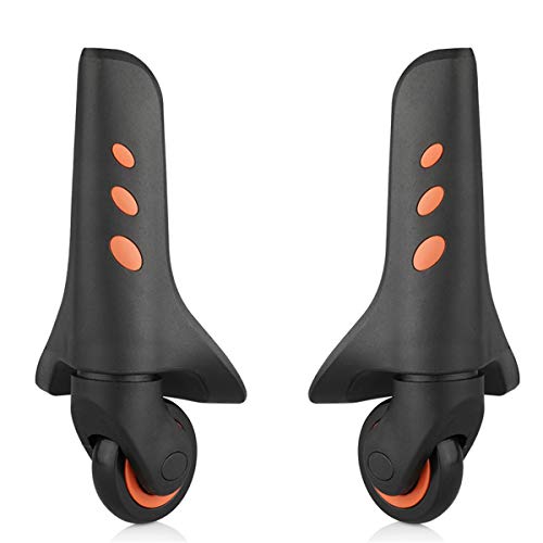 Luggage Wheels Replacement, (Set of a Pair) 360 Degree Swivel Back Mute Repair Replacement Luggage Wheel Suitcase Wheels Parts Spinner, Black