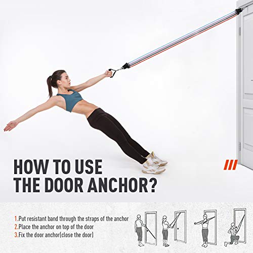 Unimi Resistance Band Set (13Pcs)- Stackable Up to 200lbs, with 6 Exercise Bands, Door Anchor, Handles, Carry Bag, Legs Ankle Straps, for Resistance Training , Workout Indoor & Outdoor