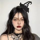 Moeagel ハロウィン カチューシャ ハロウィン コスプレ 小道具 可愛い 魔女の帽子 ハロウィン雰囲気満々 レディース 子供 コスチューム道具 衣装に合わせやすい ハロウィン 仮装 ハロウィン パーティー グッズ 髪飾り 写真撮影用 (ブラック)