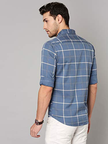 Dennis Lingo Men's Checkered Slim Fit Cotton Casual Shirt - Image 3