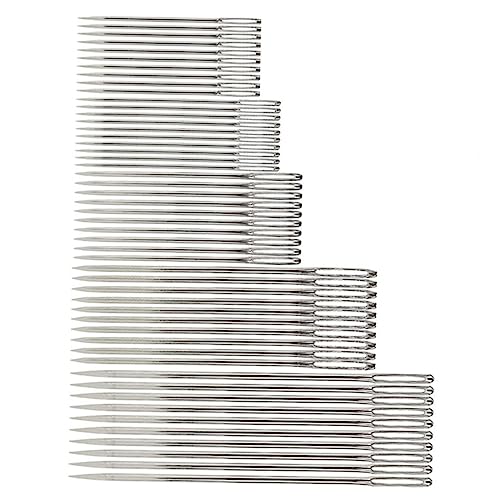 DOITOOL 5 Sets Large Eye Needles Hand Sewing Needles for Embroidery Weaving Easy Threading Design Compact Storage Box Included for DIY Crafts Quilting Projects