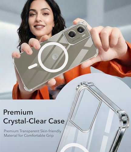 Image of Jkobi Shockproof Crystal-Clear Back Cover for Motorola Moto G06 Power (Magsafe Wireless Support | Drop & Camera Protection | Hard Polycarbonate)