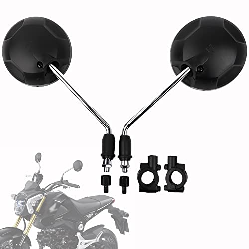 Image of Mokuo Round Rearview Mirrors X Type with M8 M10 Bolt,Handle Bar Mount Fit for Honda Grom MSX125 2013-2022 CMX 300 500 Rebel 2017-2022 Monkey 125 Motocycle Mirrors Silver