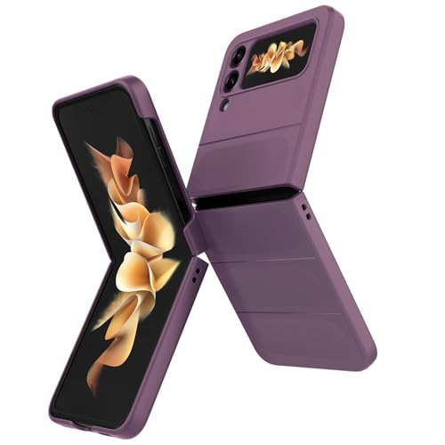 BonYonka Hülle Kompatibel mit Samsung Galaxy Z Flip 3 Hard PC Stoßfest Schutzhülle Kratzfest Rugged Cover Rundumschutz Schutzhülle mit Kameraschutz Lila