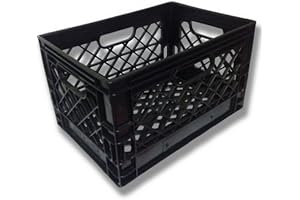 Authentic Rectangular Dairy Milk Crate in Black: A Durable Storage Solution for Versatile Applications