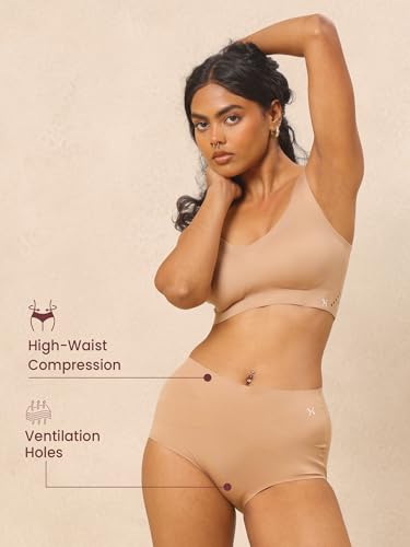 Image of Krvvy All-Day Control Tummy Tucker Shaper for Women | Seamless High-Waist Shapewear with Targeted Belly Fat Compression | Super Stretch Fabric | Lightweight,Odourless & Comfort for Upto 12 Hrs