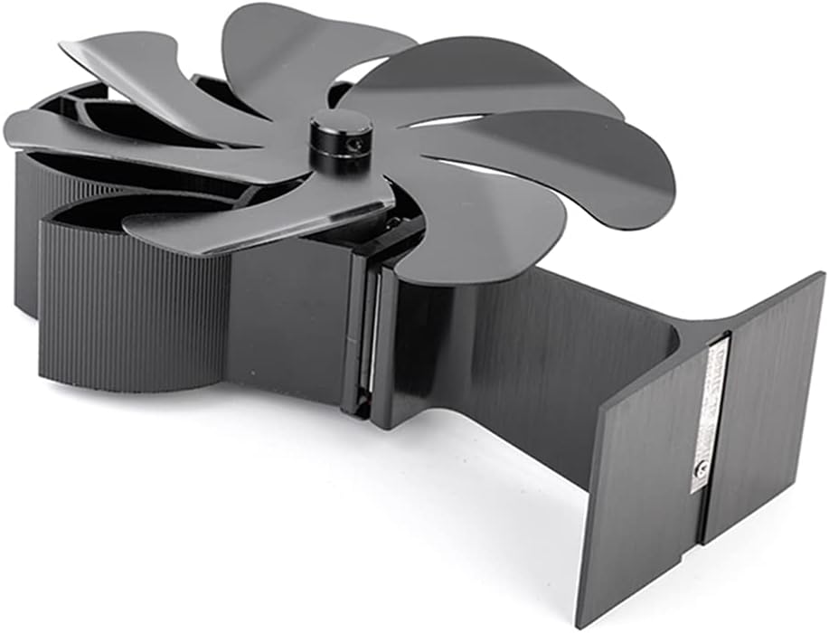 家庭用ストーブファン 7 熱発電式 静かで効率的なブラック ご自宅用 家族用ストーブ 熱発電式 バッテリーや電気は不要