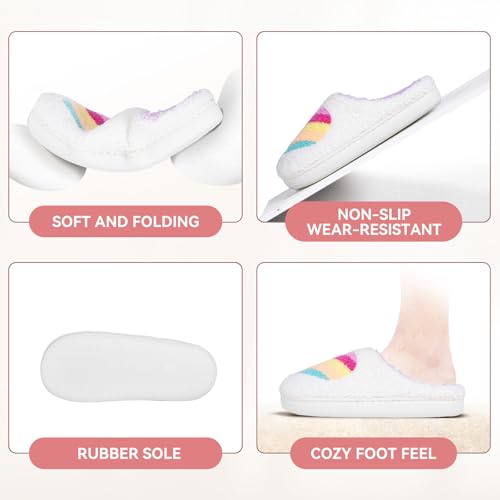 Bovty W-2402-PURPLE HEART-M-1 Women'S Cozy House Slippers-Colorful Hearts Pattern Retro Soft Plush Warm Lightweight Slip-On Memory Foam Indoor Outdoor Shoes thumb #3