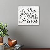 cartello in legno my valentine has four paws wood for signs cartello da parete in legno per san valentino citazioni ispiratrici rustiche in legno per la casa decorazione rustica 30,5 x 30,5 cm