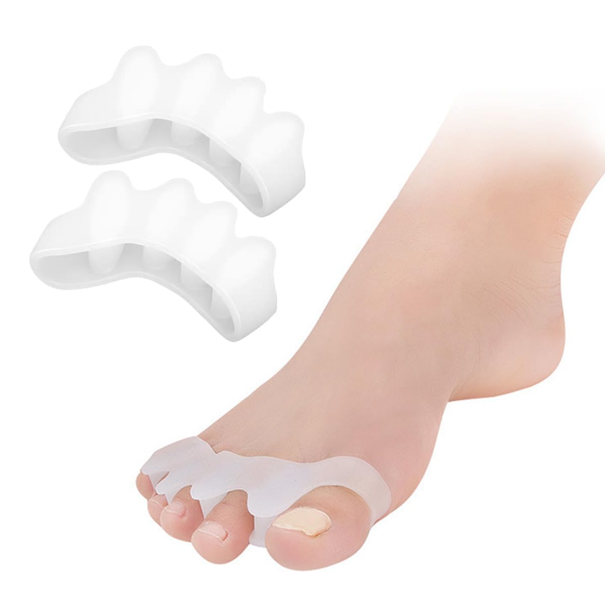 ECVV Toe Separators, Toe Spacers Bunion Corrector, Correcting Bunions and Restoring Toes to Their Original Shape, 5 Holes Thumb Valgus Guard Feet Care Tool