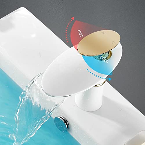 Robinet de lavabo cascade anti-éclaboussures laiton - 3