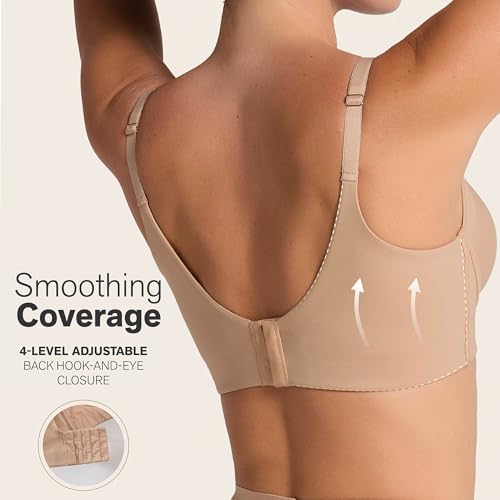 Image of Leonisa High Profile - Back Smoothing Bras for Women, Full Coverage Underwire Bra, Adjustable Hook & Eye Closure