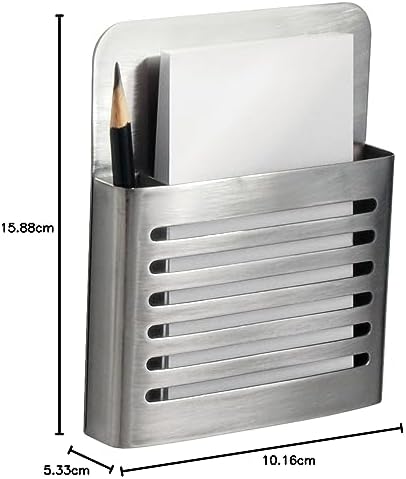 iDesign Forma manyetik modern kalem ve kalem tutacağı, metal, yazı gereçleri saklama, mutfak, dolap, ev veya ofis için düzenleyici, 5,3 x 10,2 x 15,9 cm, paslanmaz çelik - Görsel 5
