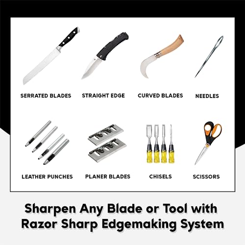 Razor Sharp Edgemaking System 8 Inch Deluxe Blade Sharpening Kit, For 6 Inch Bench Grinder, Made In The Usa