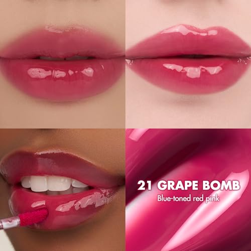 Image of rom&nd Juicy Lasting Tint #21 GRAPE BOMB | K-Beauty Hydrating Lip Gloss for Plump, Vibrant, Long-Lasting Shine | Non-Sticky, Blue-Toned Red Pink