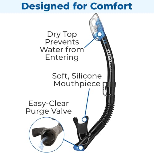 TUSA Sport Adult Serene Mask and Dry Snorkel Combo with Reusable Travel Bag miniatura 5