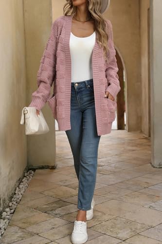Image of Cakulo Womens Oversized Fall Checkered Cardigan Sweaters 2024 Trendy Open Front Chunky Cardigans Knit Sweater Coats