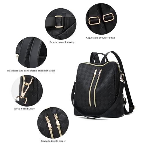 Image of Backpacks for Women Fashion PU Leather Bag Multipurpose Design Convertible Satchel Bag Travel Backpack Handbag and Purse 2Pcs