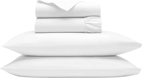 Miniatura 7 de Bluemoon Homes Sábanas 100% Algodón Egipcio Tamaño California King - 1000 Número de Hilos, Juego de Ropa de Cama Cal King de 4 Piezas Blanco, Tejido