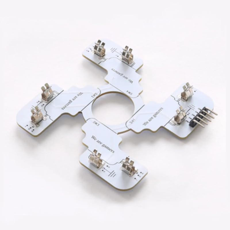 Image of Replaced JLF PCB for Sanwa TP-MA PCB Board With 4pcs D3V .187 inch Microswitches Hot Swap Joystick Board for OTTO DIY V2 V5 Kit (White with 4pcs D3V switches)