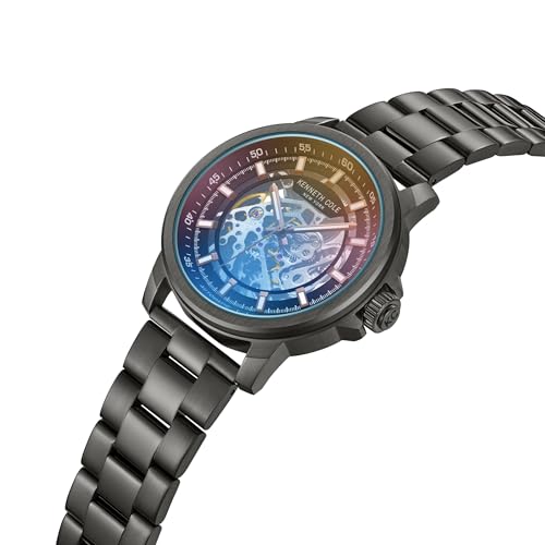 Image of Kenneth Cole Automatic Grey Dial Grey Stainless Steel Strap Watch for Men - KCWGY2104110MN