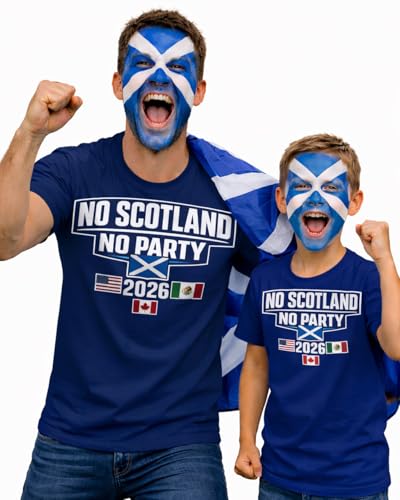 Hoolaroo Camiseta de fútbol de Escocia de la Copa de Estados Unidos del Torneo Mundial 2026 para niños y adultos, unisex, para hombres, mujeres, niños y niñas, azul marino, M