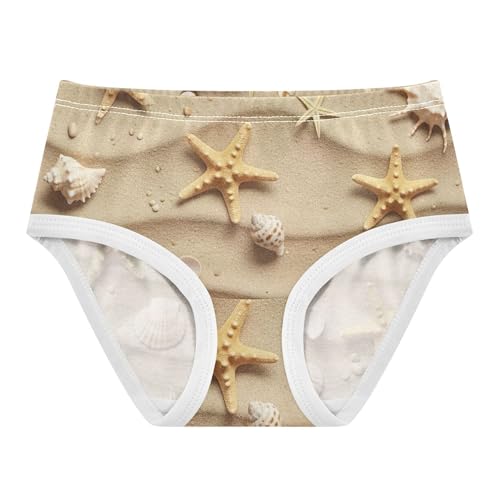 Cotton Toddler Girls Underwear Beach Seashells Starfish Summer Panties for Girl Pattern Undies Kids Briefs 2t