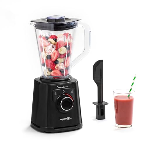 Moulinex Perfect Mix+ Frullatore, Bicchiere da 1200 W, Risultati Rapidi, Capacità 2 l, 3 Programmi: frullatore smoothie, tritan, autoclean, brocca di tritan, include paletta, LM88A810