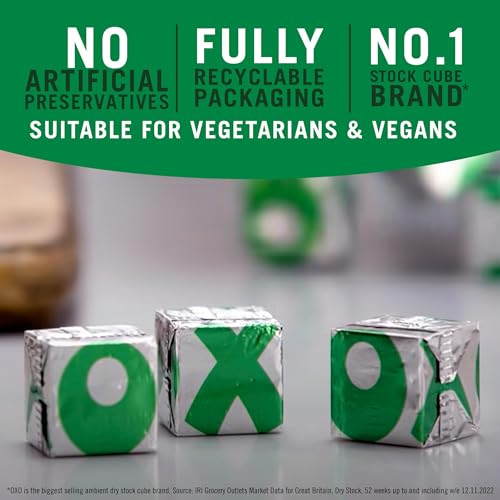OXO 12 Vegetable Stock Cubes - Plant-Based, Full-Bodied Flavour, Vegan & Gluten-Free, Ideal for Soups, Stews, Gravy & Holiday Cooking, 71 g (Pack of 1)