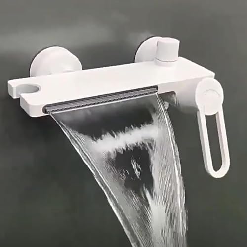 Mitigeur de baignoire cascade mural moderne avec sa douchette à main à 3 modes - 7