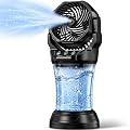 Misting Fan for Outside, 30,000mAh Rechargeable Mister Fan with Remote & RGB Lights, 2L Tank & 2 Extra Nozzles, 4 Speeds Mist Modes for Extreme Cooling Effect, Ideal for Camping, Patio, Backyard