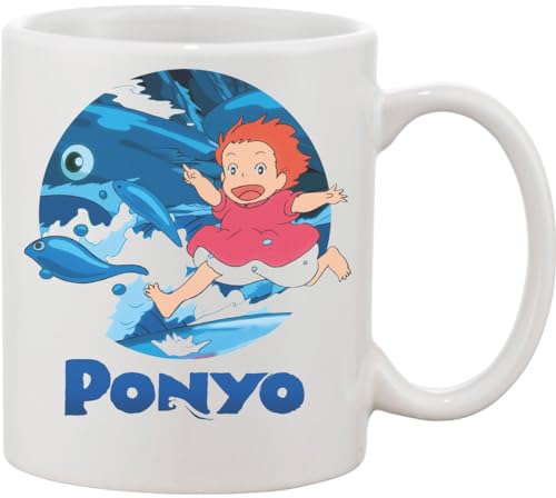 Functon+ Taza de cerámica con diseño de retrato de Ponyo, color