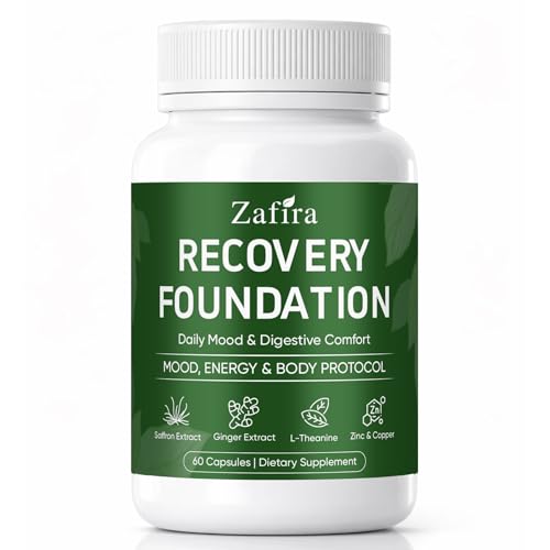 GLORAMD Zafira Organics Recovery Foundation Capsules Mental Clarity & Daily Wellness Support Saffron Extract Ginger L-Theanine Myo-Inositol | Non-GMO Dietary Supplement 60 Capsules