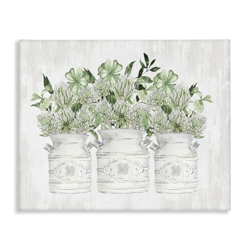 Image of 'Rustic Shamrock Bouquets'| Canvas Art | Stupell Industries | 48 x 36 Inches, Easy to Hang and Sturdy, Made in USA, by Lettered and Lined
