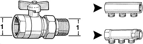 Sanitop-Wingenroth 26065 7 Wiroflex Distributor Shut-Off 1 Inch x 1 Inch, Ball Valve 1 inch, Kugelhahn 1 Zoll - Image 2