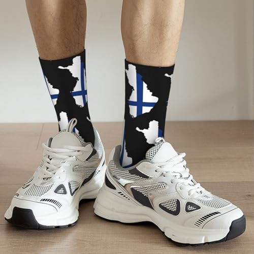 Finland Terrain Map Socks For Women Men Athletic Cushion Crew Socks Hiking Running Wicking Socks4