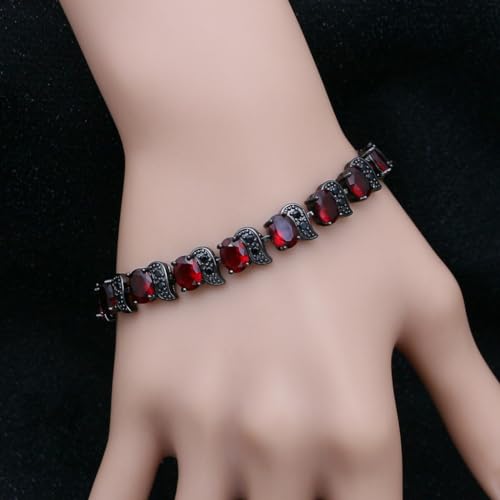 Image of LMXXVJ Fashion Tennis Bracelet Created Emerald White Gold Plated Charm Bracelet Gifts Jewelry for Women