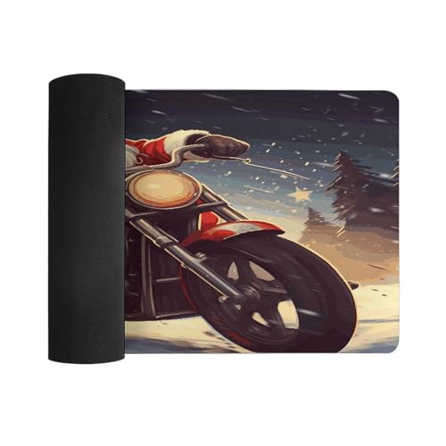 Santa Claus Biker Large Desk Pad 30x60 cm Rubber miniatura 3