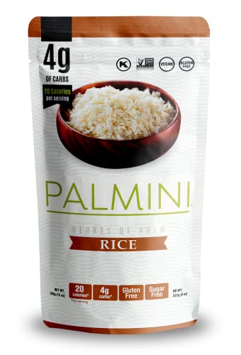 PALMINI Riz - Cœurs de palmier - Vegan | Sans OGM - Faible en calories - Faible en glucides - Keto - Sans Sucre - Casher - 338g | (Pack de 1) Cover