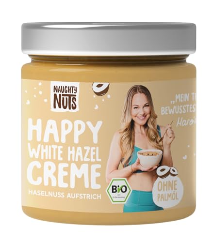 Naughty Nuts Bio Happy White Hazel Creme– Vegane, 100% Natürlich, Ohne Palmöl & Zucker - 250g