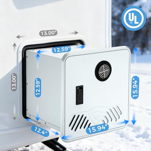Image of 15 x 15 Inches RV Water Heater Door, White Access Door for RV Tankless Water Heater,Compatible with Ranein /Fogatti /Camplux, Fits 4 /6 Gallon Water Heater Openings