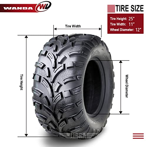 Image of WANDA ATV /UTV Tires 25x11-12 6PR Lit Mud, Set 4