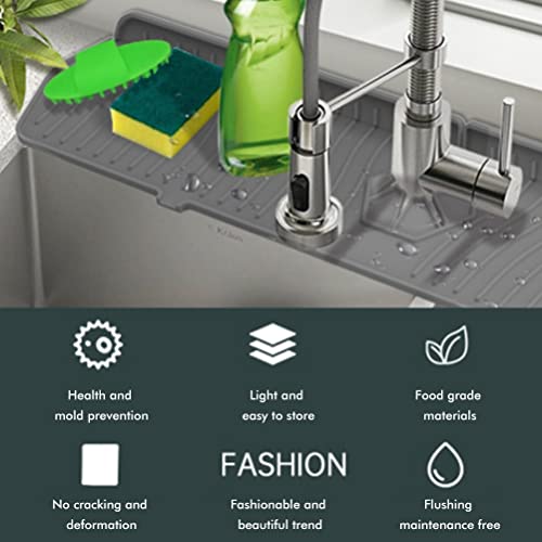 1 Protector contra Salpicaduras para Fregadero de Cocina, Mango de Silicona para Grifo y Bandeja colectora de Goteo, Alfombrilla Absorbente para Fregadero, tapete para Fregadero de Cocina - imagen 3