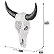 XINGYAN Harz Bull Kopf Ochse Schädel Kopf Wand Dekor Longhorn Schädel Skulpturen Plaque Art Handwerk Ornamente Hörner Statue Hängende Kunst für Home Decoration (Modell A)