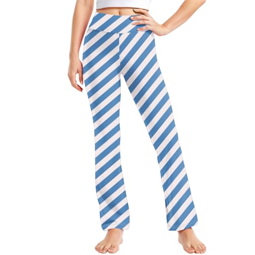 Toddler Girls Trendy Striped Comfort Yoga Pants Teens High Waisted Active Straight Leggings for Kids 2-13 Years