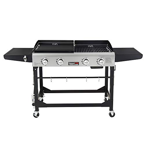 Royal Gourmet Gd401C 4-Burner Portable Propane Flat Top Gas Grill And Griddle Combo, Black #TOP2