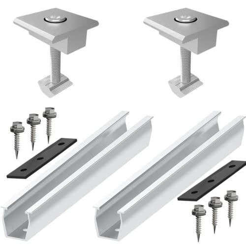 RANRAO Kit de Montage de Panneau Solaire, kit de système PV pour Hauteur de Module 30 mm, Fixation de Panneau Solaire, Ensemble de système PV Accessoires, pour Toit, Balcon, Plante électrique