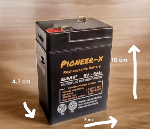 Image of 6 Volt 5 Ampere Rechargeable AGM-SMF Battery for Toy Cars, Weighing Machine
