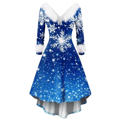 MOKBAY Weihnachtskleid Damen Lang Elegant Sexy Schöne Kleidung Dress Kleid Kleider Weihnachts Weihnachts Kleidung Weihnachten Party Langarm...