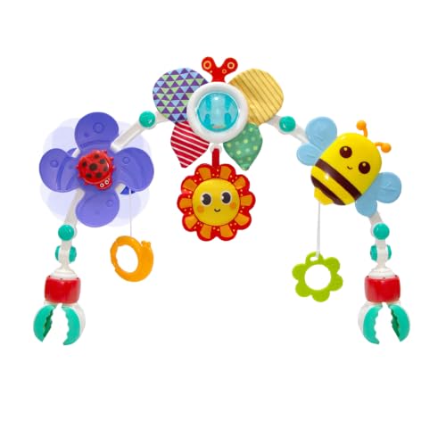 UTOPLIKEY Baby Activity Arch Toy Bar for Stroller Bassinets and Car Seat Adjustable Crib Toys Hanging Attachment Sensory Development Toys with Rattles